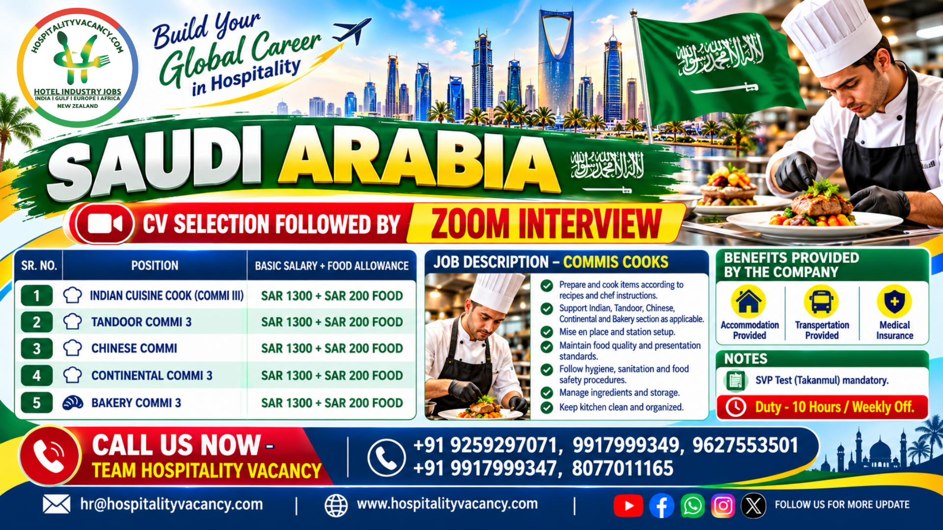 Recruitment poster for Saudi Arabia - Multiple Positions in Saudi Arabia