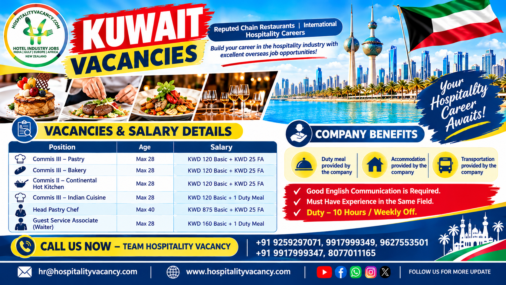 Recruitment poster for Kuwait - Multiple Positions in Kuwait
